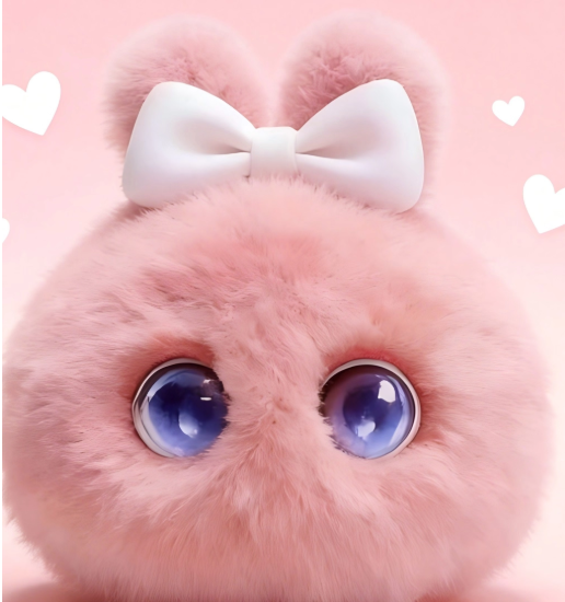 粉色萌系毛绒小兔