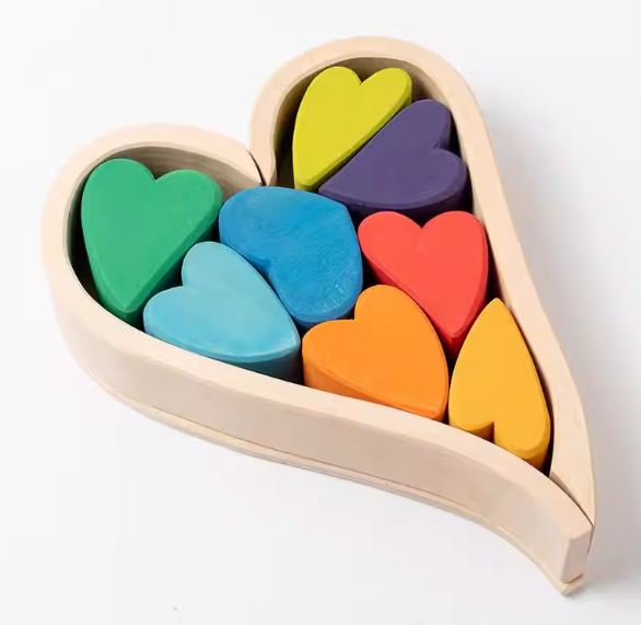 创意爱心木质积木拼图
