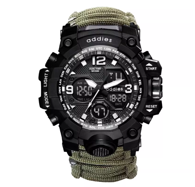 伞绳编织战术生存手表